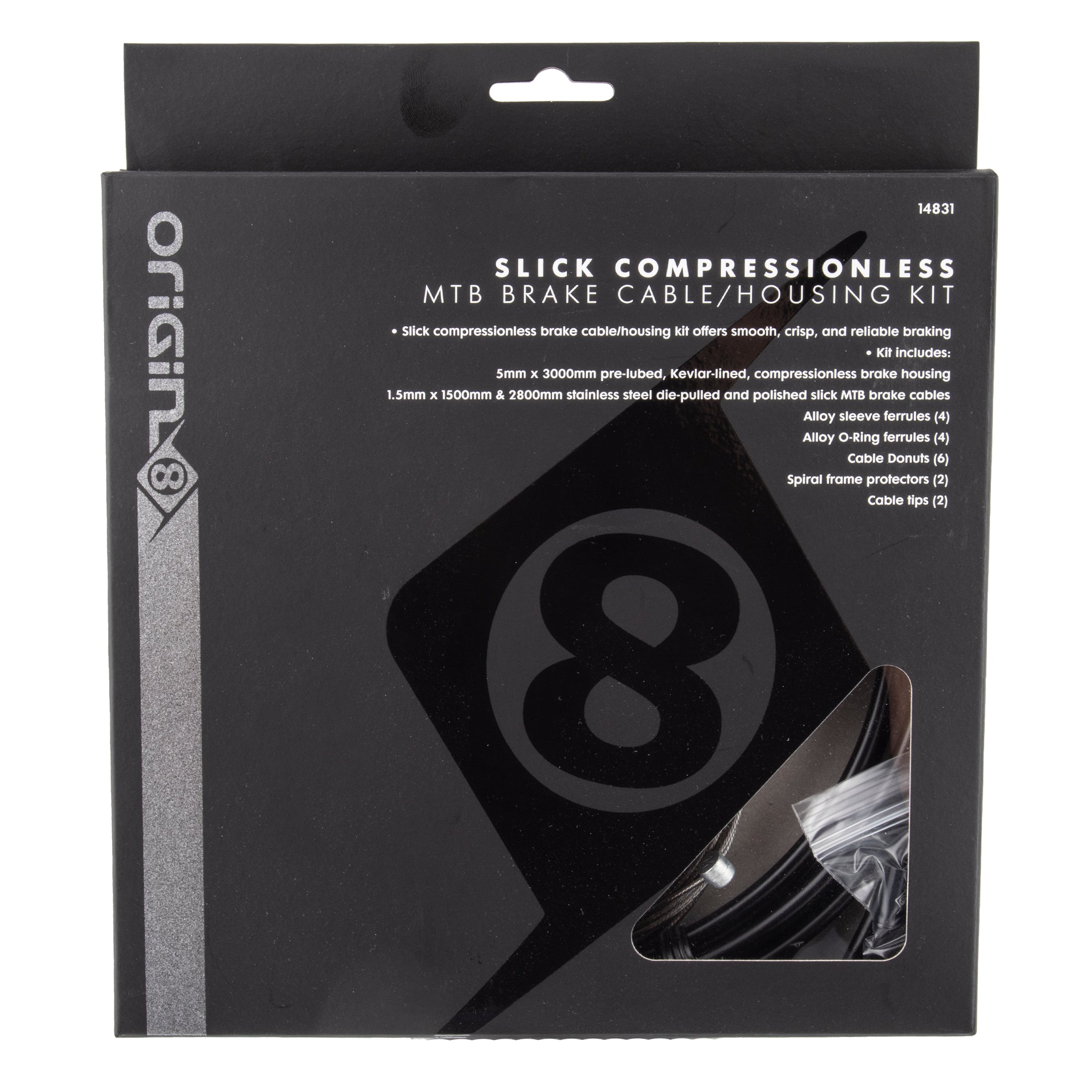 Slick Compressionless MTB Brake Cable/Housing Kit
